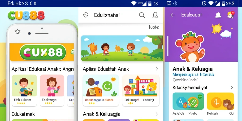 Tampilan antarmuka aplikasi CU888 yang interaktif dan ramah anak.