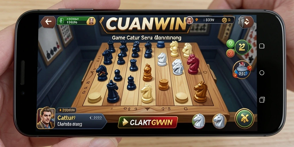 Screenshot CUANWIN menampilkan antarmuka permainan catur yang intuitif.