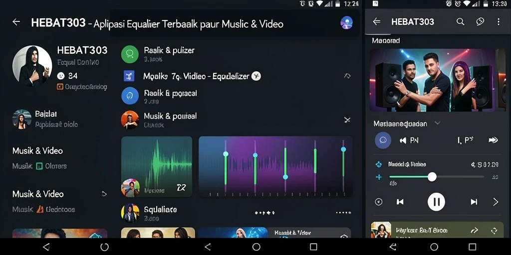 Antarmuka HEBAT303 dengan fungsi equalizer yang menarik.