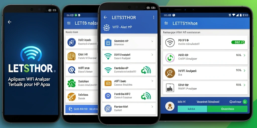 Tampilan antarmuka LETSTHOR yang informatif dan menarik sebagai WiFi Analyzer.