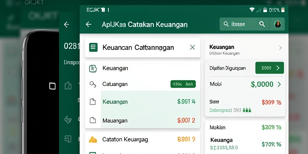 Antarmuka pengguna OKJKT yang sederhana dan efektif untuk Catatan Keuangan.