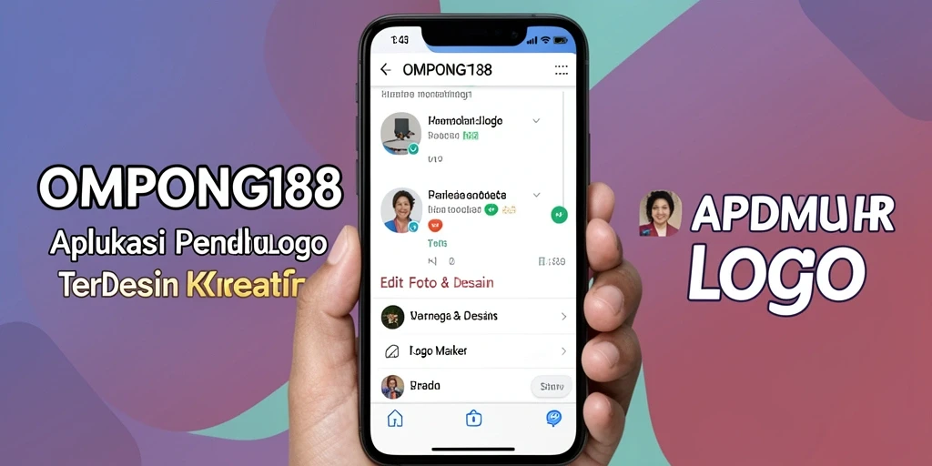 Tampilan antarmuka OMPONG188 untuk desain logo sederhana dan intuitif.