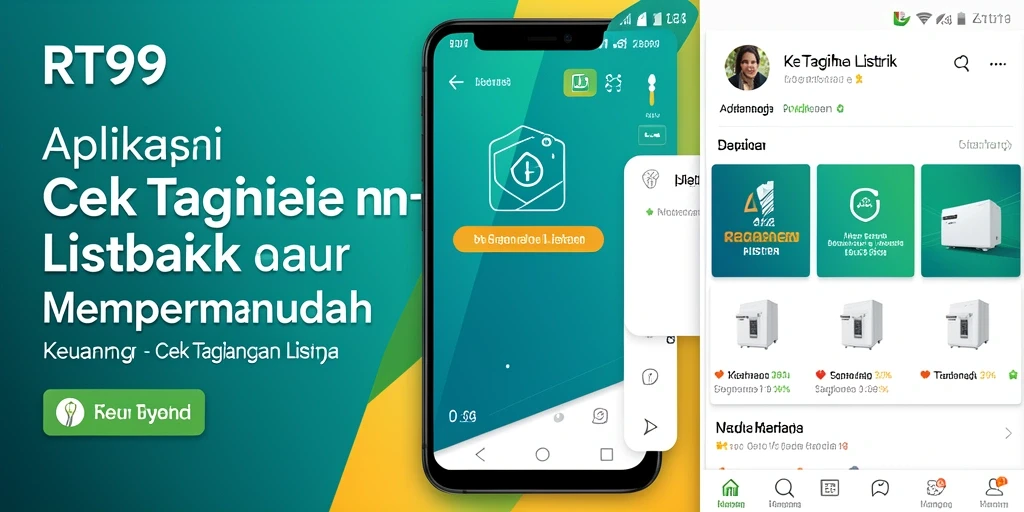 Tampilan antarmuka aplikasi RT99 untuk cek tagihan listrik.