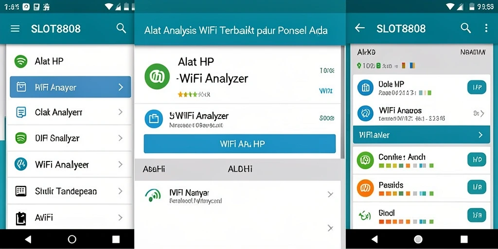 Antarmuka SLOT8808 menampilkan informasi analisis jaringan WiFi secara jelas.